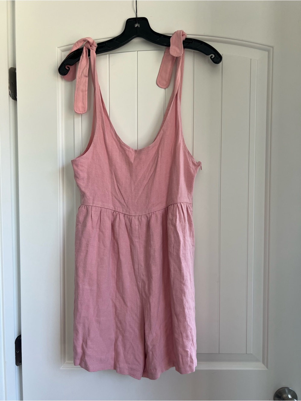 Pink Lily Pink Tie-Shoulder Romper